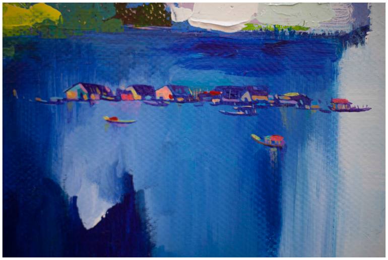 Original Art Deco Seascape Painting by Khanh The Bui