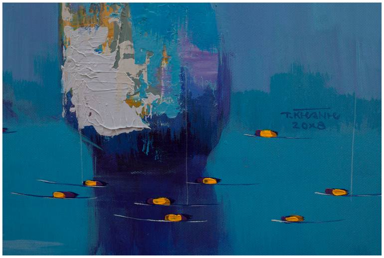 Original Art Deco Seascape Painting by Khanh The Bui