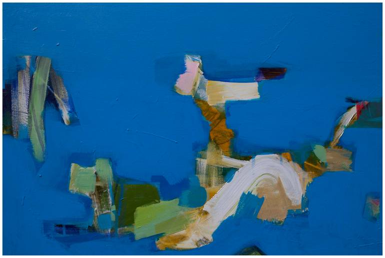 Original Abstract Expressionism Beach Painting by Khanh The Bui