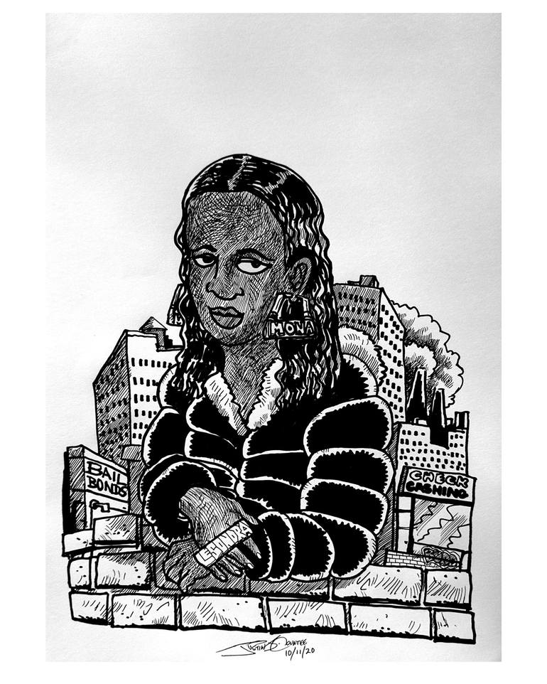 Mona Lesondra Drawing By Justin Countee Saatchi Art