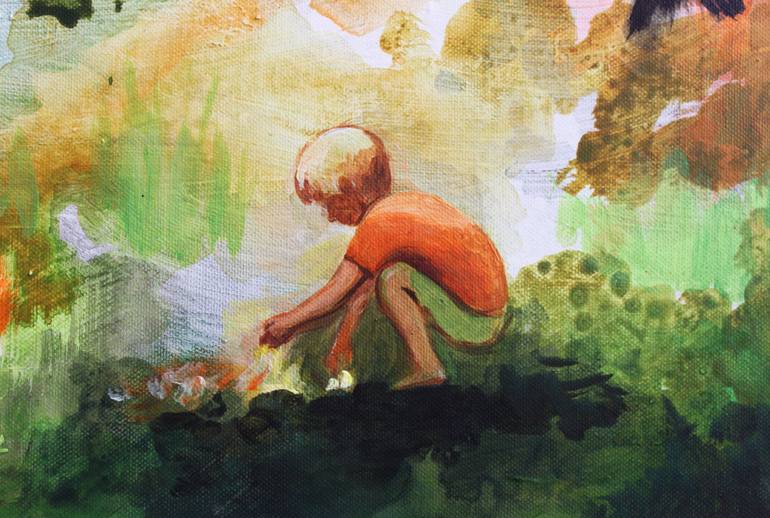 Original Expressionism Children Painting by Maryna Lavrenyuk
