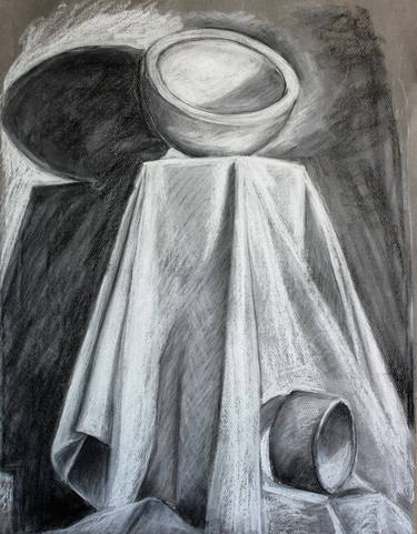 Original Figurative Still Life Drawings by Neide Mendes