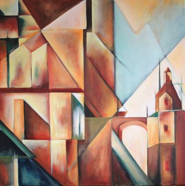 Original Contemporary Architecture Painting by Neide Mendes