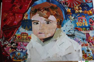 Original Expressionism Children Collage by Marie Gaelle De terwangne