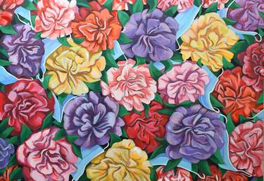 Original Pop Art Floral Painting by Emanuele Taglieri