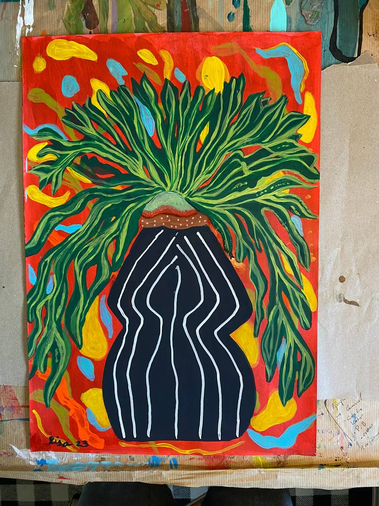 Original Contemporary Botanic Painting by Elisa Ochoa