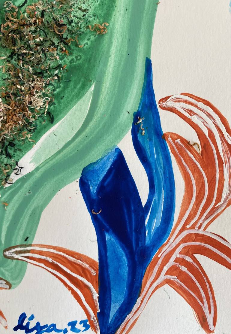 Original Abstract Expressionism Botanic Painting by Elisa Ochoa