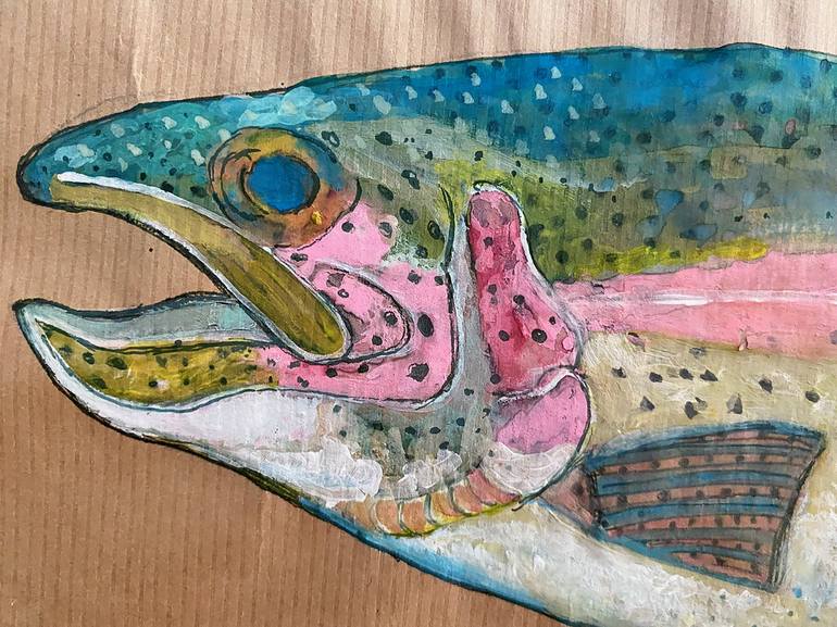 Original Figurative Fish Drawing by Elisa Ochoa