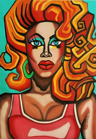 Original Pop Art Portrait Paintings by JAVIER BENITEZ TOYOS