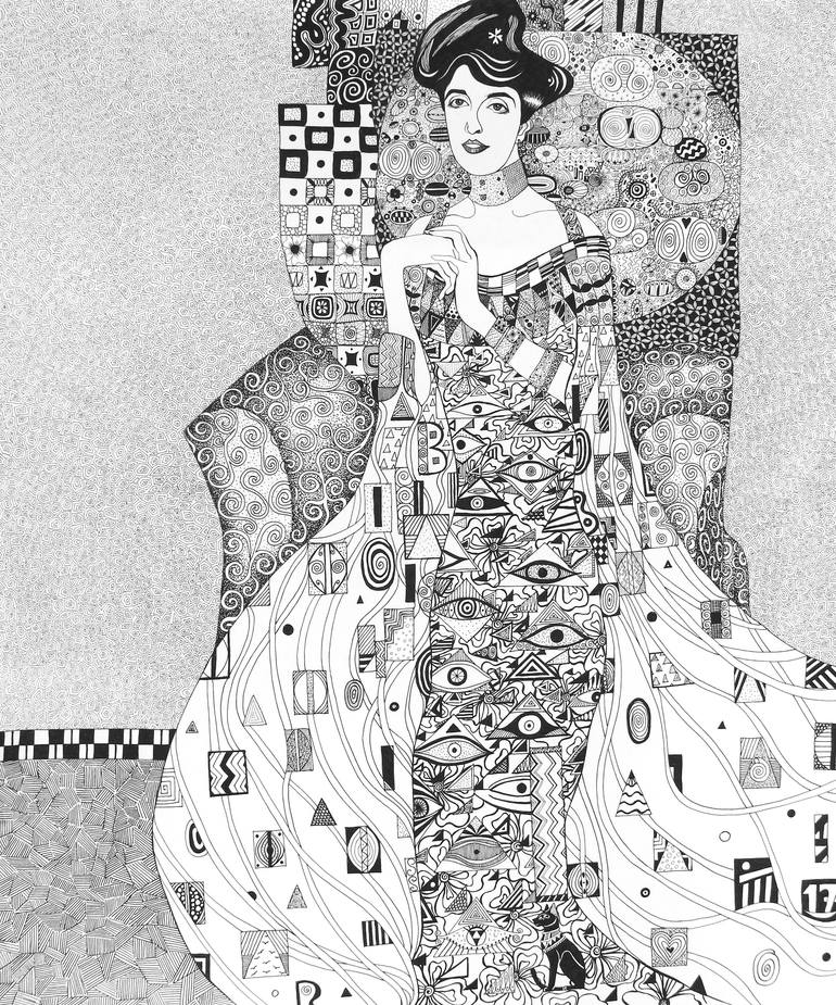 Free Copy Portrait Of Adele Bloch Bauer I The Lady In Gold Gustav Klimt Drawing By Tatiana Manziuk Saatchi Art