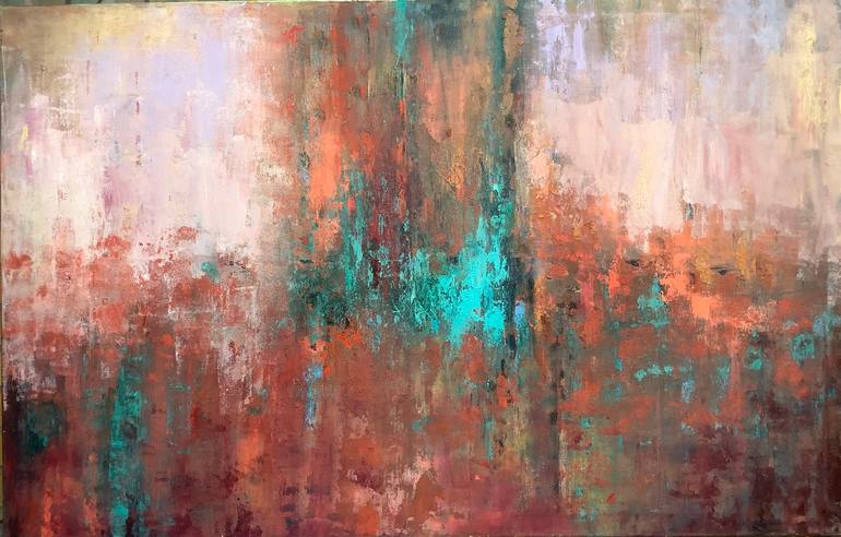 Original Abstract Painting by Kwaschny Lidiya | Abstract Art on Canvas | Field of flowers II