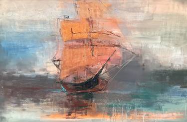 Original Boat Paintings by Kwaschny Lidiya