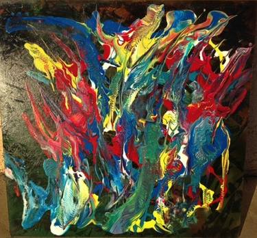 Mixed Media Abstract Post Modern Art By Alfredo Garcia Flames thumb