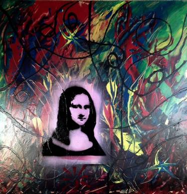 Mixed Media Abstract Post Modern Art By Alfredo Garcia Mona Lisa 2 thumb