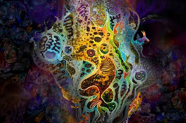 Original Abstract Fantasy Mixed Media by Donatas Zadeikis