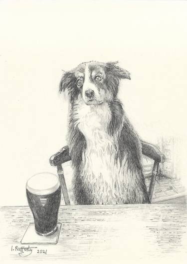 Print of Realism Dogs Drawings by Ian Rafferty