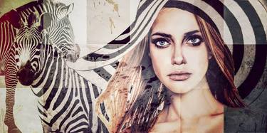 ZEBRA LADY - print on canvas, limited Edition 199 thumb