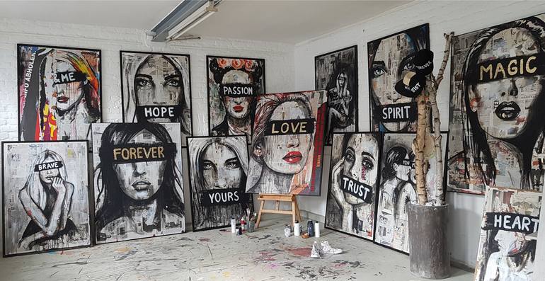 Original Street Art Typography Painting by Shirin Donia