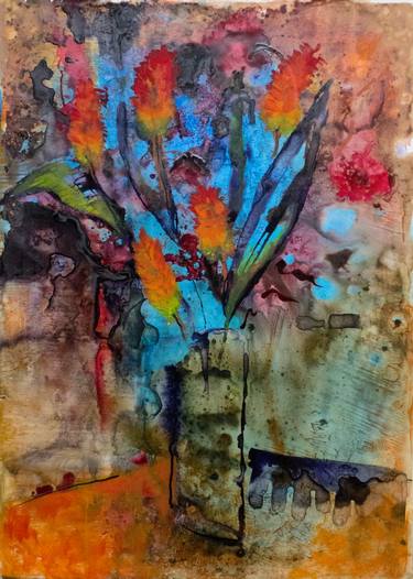 Print of Abstract Floral Paintings by Antje Kerl-Akkan