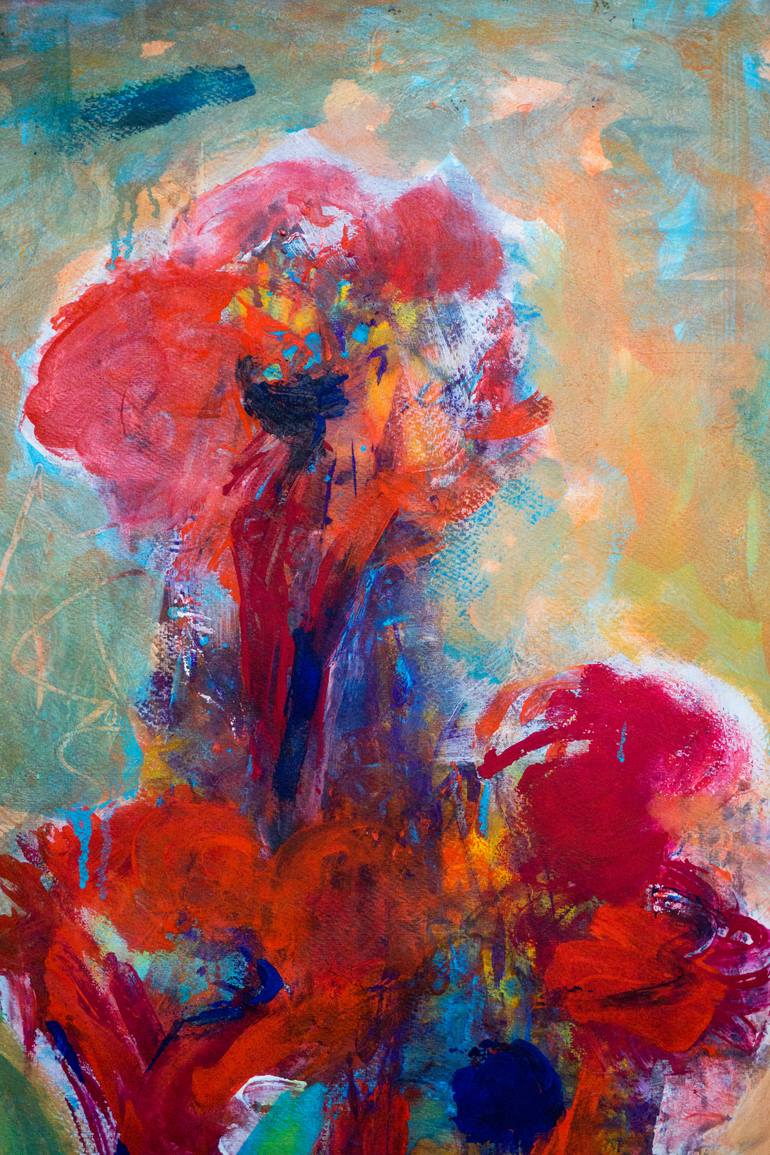 Original Abstract Expressionism Floral Painting by Antje Kerl-Akkan