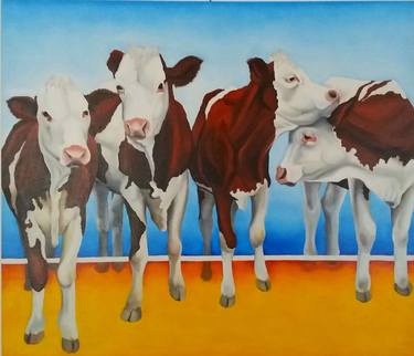 Print of Figurative Cows Paintings by Barbara Miani