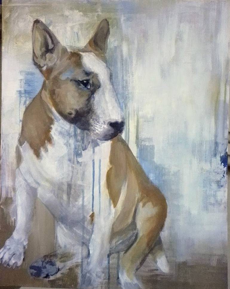 English bull terrier Painting by Nichola Artemenko Saatchi Art