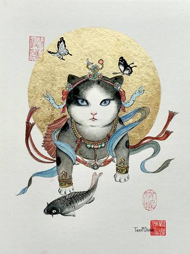 Print of Conceptual Cats Paintings by Terri Duan