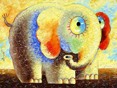 Original Expressionism Animal Paintings by Sergey Lipovtsev