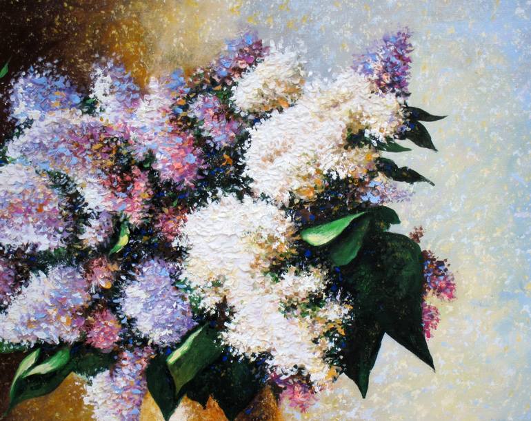 Original Expressionism Floral Painting by Sergey Lipovtsev