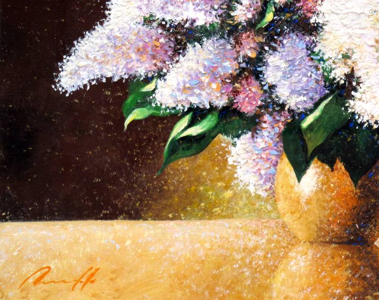 Original Expressionism Floral Painting by Sergey Lipovtsev