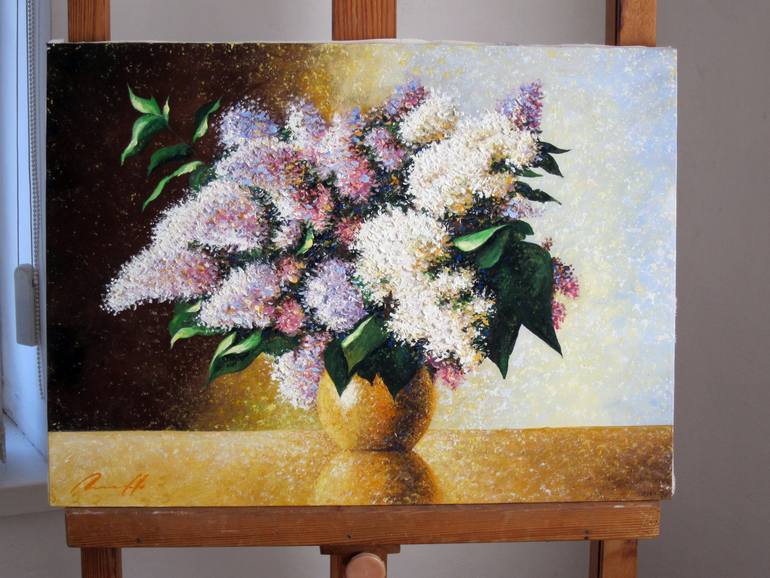 Original Expressionism Floral Painting by Sergey Lipovtsev