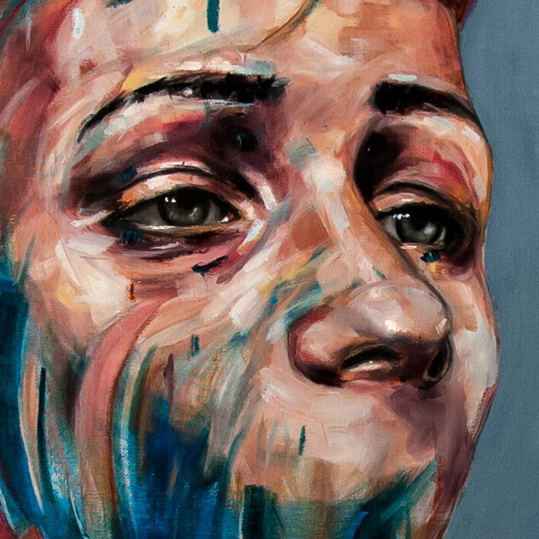 Original Abstract Expressionism Portrait Painting by Davide Cambria
