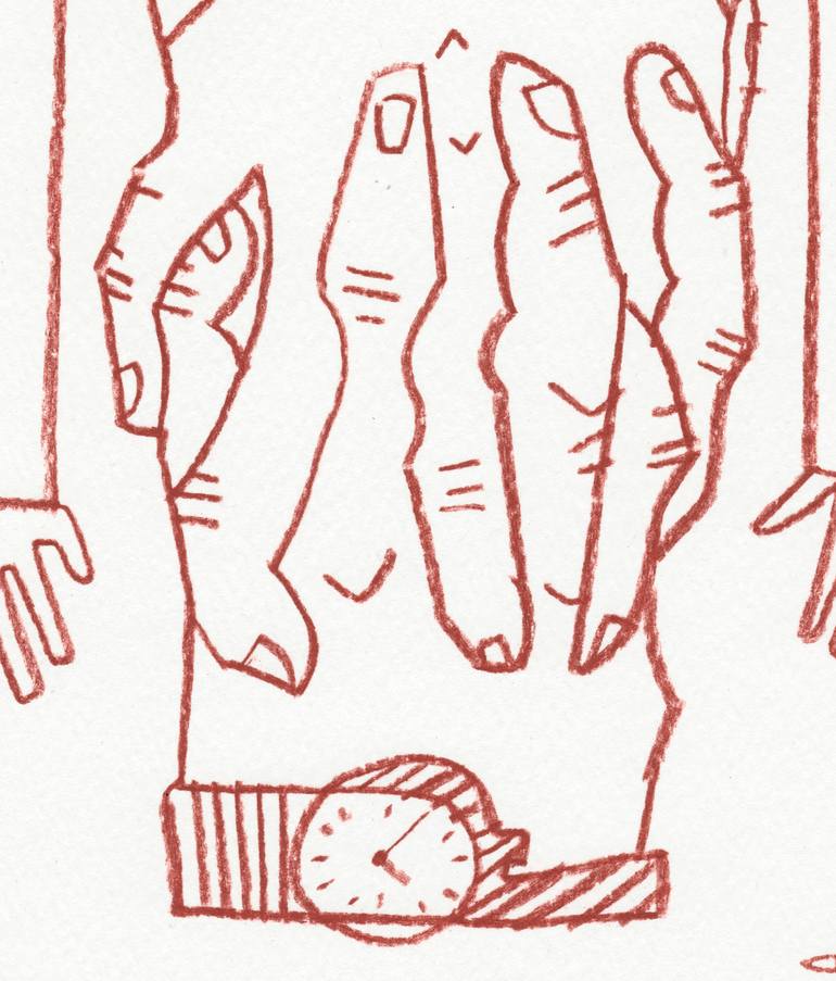 Original Abstract People Drawing by Gabriel Böhmer