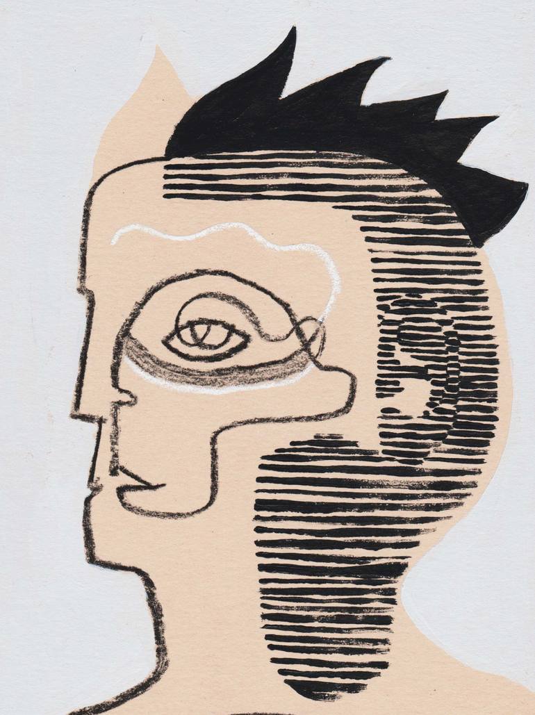 Original Abstract People Drawing by Gabriel Böhmer