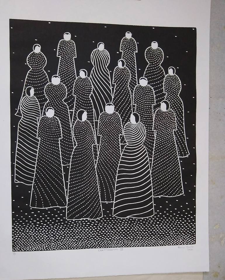 Original Figurative People Printmaking by Hemavathy Guha