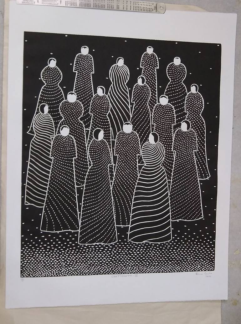 Original Figurative People Printmaking by Hemavathy Guha