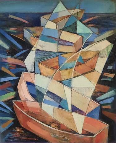 Original Contemporary Boat Paintings by Galya Koleva