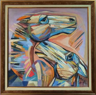 Original Abstract Expressionism Animal Painting by Galya Koleva
