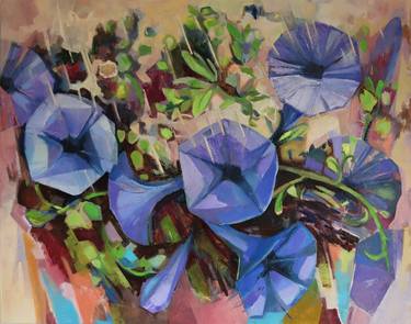 Original Abstract Expressionism Floral Paintings by Galya Koleva