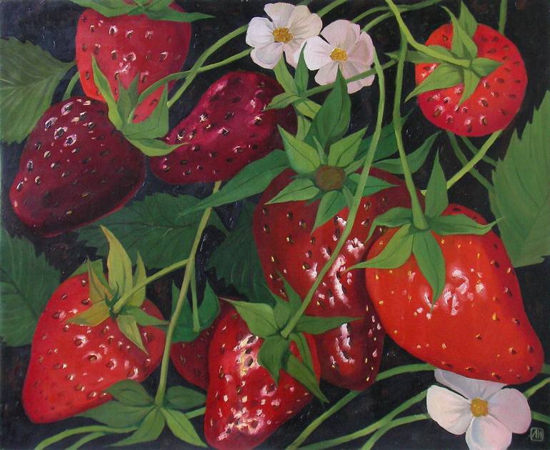 Strawberry Painting by Larisa Ilchenko | Saatchi Art