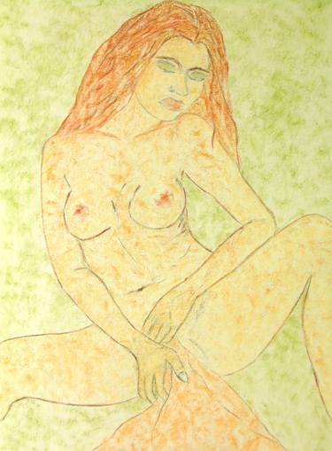 Original Figurative Nude Drawings by Sigrid Walser