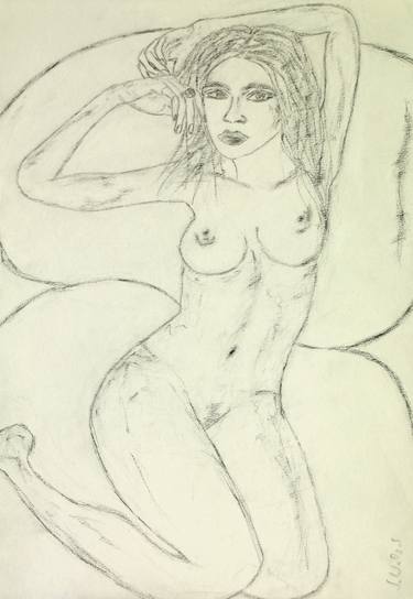 Original Expressionism Nude Drawings by Sigrid Walser