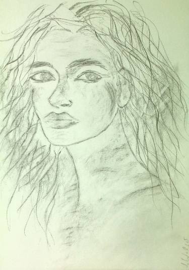 Original Expressionism Portrait Drawings by Sigrid Walser