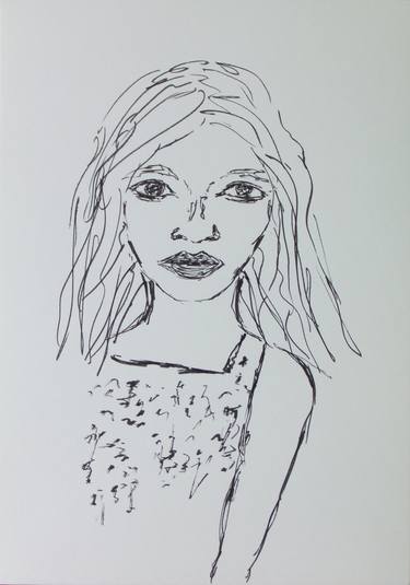 Original Figurative Portrait Drawings by Sigrid Walser