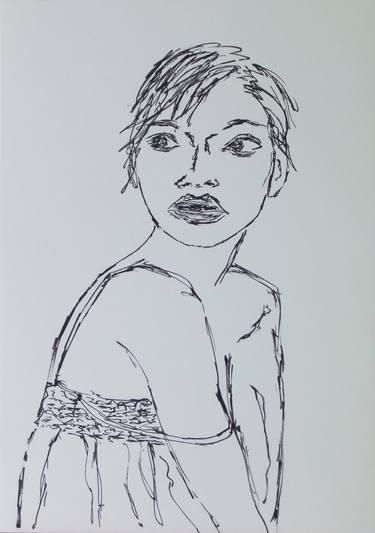 Original Figurative Women Drawings by Sigrid Walser