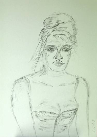 Original Expressionism Portrait Drawings by Sigrid Walser