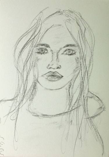 Original Expressionism Portrait Drawings by Sigrid Walser