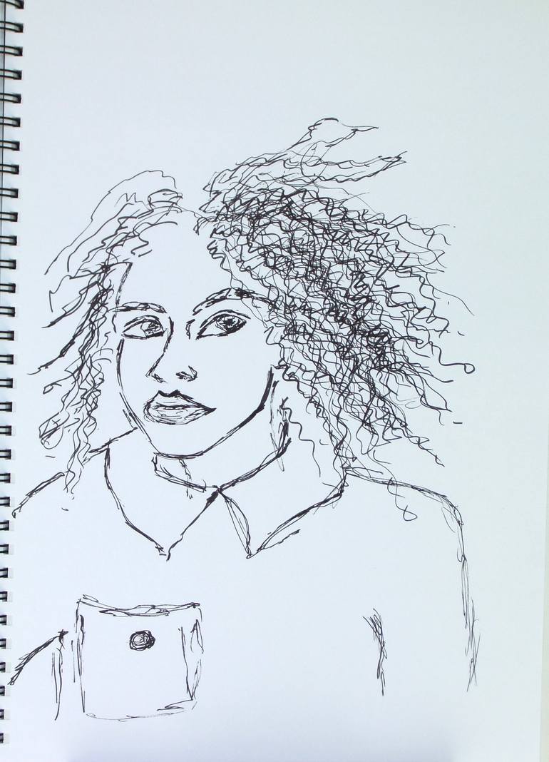 Sketch Girl in Jacket Drawing by Sigrid Walser | Saatchi Art