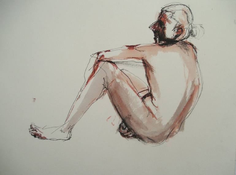 Seated Male Nude Drawing By Ivana Vasic Nikolic Saatchi Art My Xxx