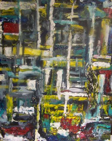 Original Abstract Expressionism Architecture Paintings by david stiles